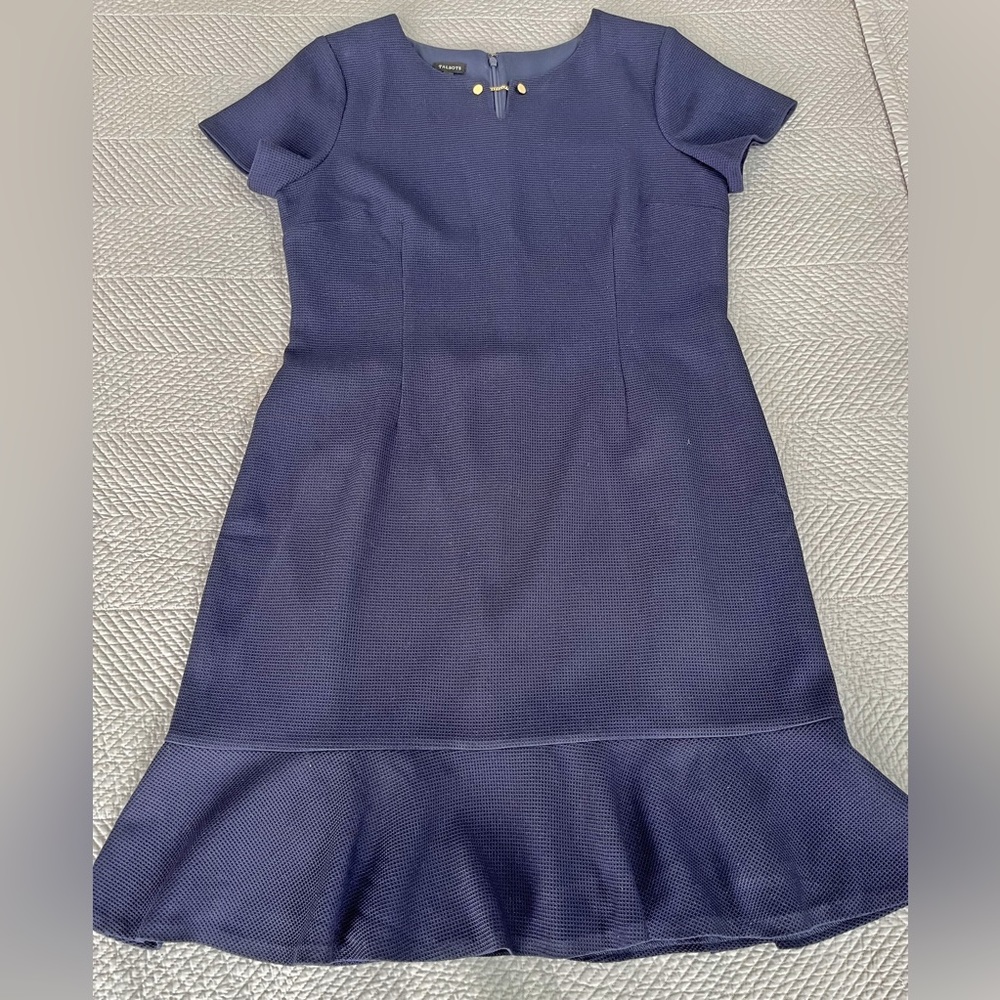 Talbots Navy Sheath Dress Sz 14